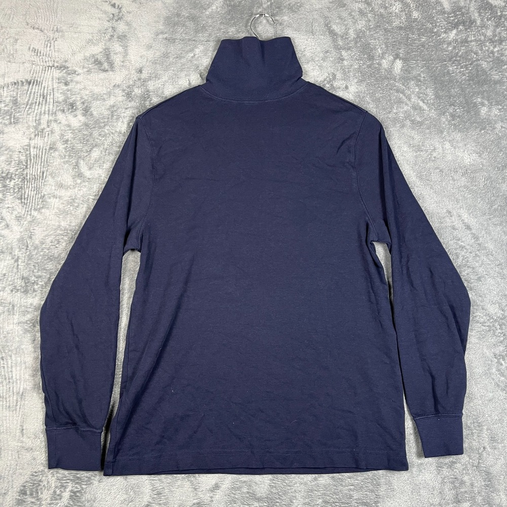 Roundtree & Yorke Sweater Men S Navy Blue Long Sleeve Turtleneck Cotton Pullover
